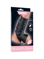 LoveToy Wave Knights Ring - Vibrerende Penis en Scrotum Sleeve (Ø 2,8 cm) - Zwart