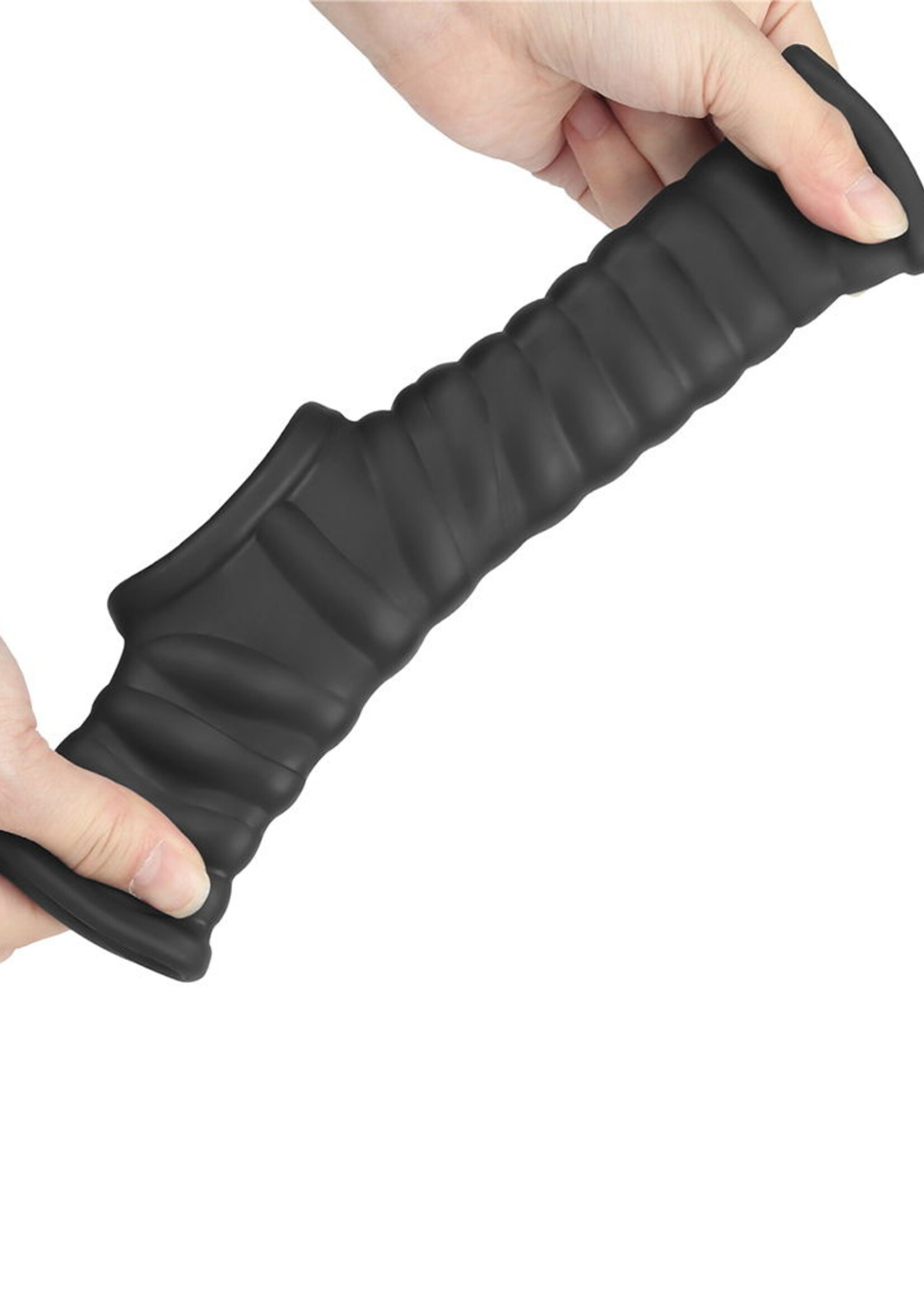 LoveToy Wave Knights Ring - Manchon vibrant pour pénis et scrotum (Ø 2,8 cm) - Noir