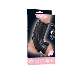 LoveToy Ridge Knights Ring - Vibrerende Penis en Scrotum Sleeve (Ø 2,8 cm) - Zwart