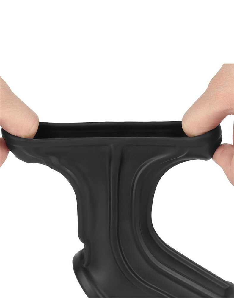 LoveToy LoveToy - Ridge Knights Ring - Vibrierende Penis- und Hodensackhülle (Ø 2,8 cm) - Schwarz