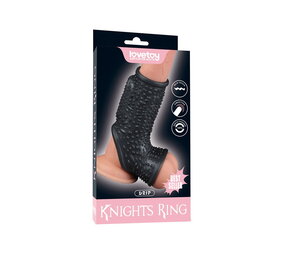 LoveToy Drip Knights Ring - Vibrerende Penis en Scrotum Sleeve (Ø 2,8 cm) - Zwart