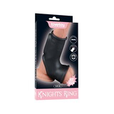 LoveToy Silk Knights Ring - Vibrerende Penis en Scrotum Sleeve (Ø 2,8 cm) - Zwart