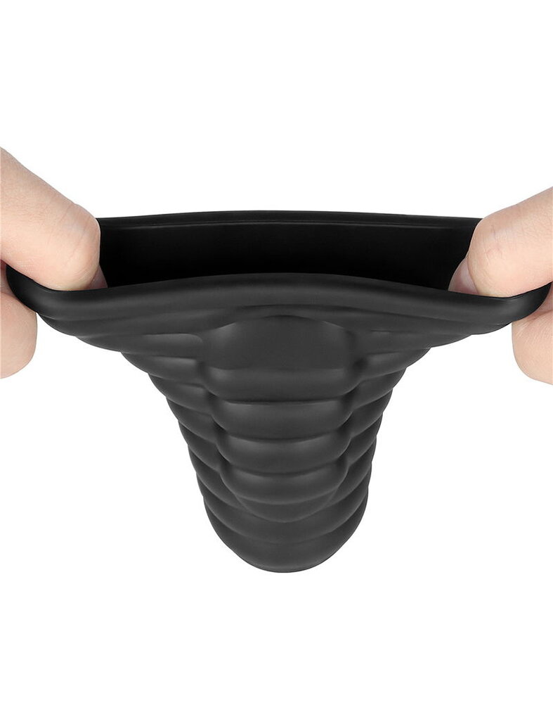 LoveToy LoveToy - Wave Knights Ring - Vibrating Penis Sleeve (Ø 3.7 cm) - Black