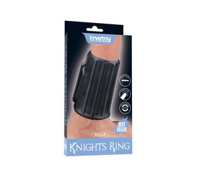 LoveToy Ridge Knights Ring - Vibrerende Penis Sleeve (Ø 3,7 cm) - Zwart