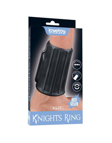 LoveToy LoveToy - Ridge Knights Ring - Manchon vibrant pour pénis (Ø 3,7 cm) - Noir