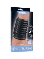 LoveToy Spiral Knights Ring - Vibrerende Penis Sleeve (Ø 3,7 cm) - Zwart