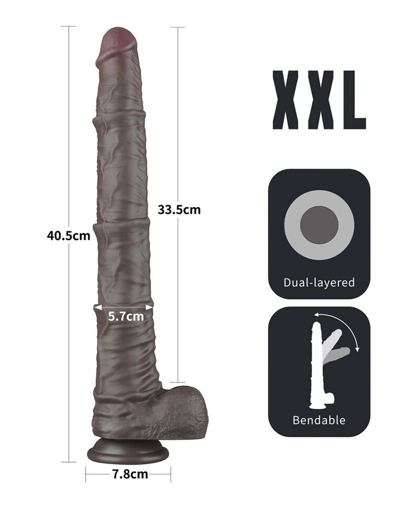 LoveToy LoveToy Naturschwanz - Realistischer Dildo 40,5 cm Ø5,7 cm, biegsam