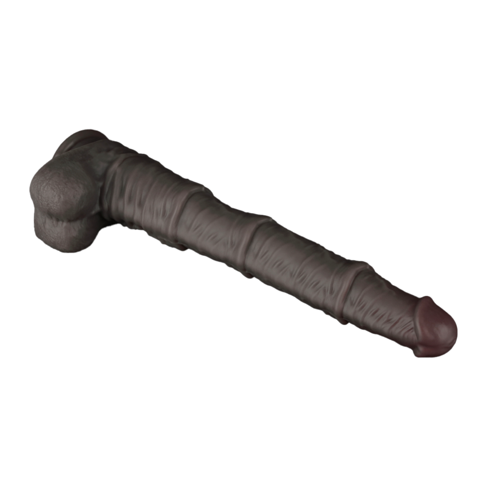 LoveToy LoveToy - Nature Cock - 16" Doppellagiger biegsamer Penis XXL - Schwarz