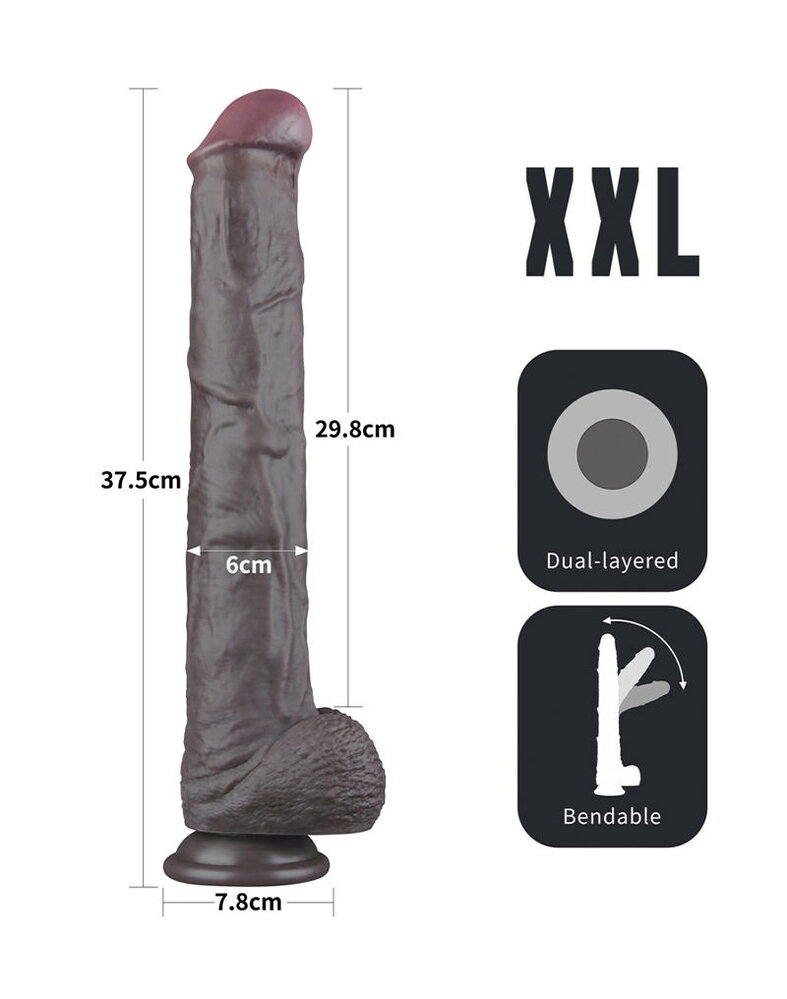 LoveToy Naturschwanz - Realistischer Dildo 37,5 cm Ø6 cm, biegsam