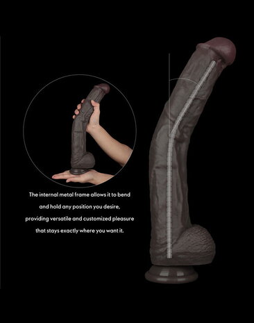 LoveToy Natuurlijke penis - Realistische dildo 37,5 cm Ø6 cm, flexibel