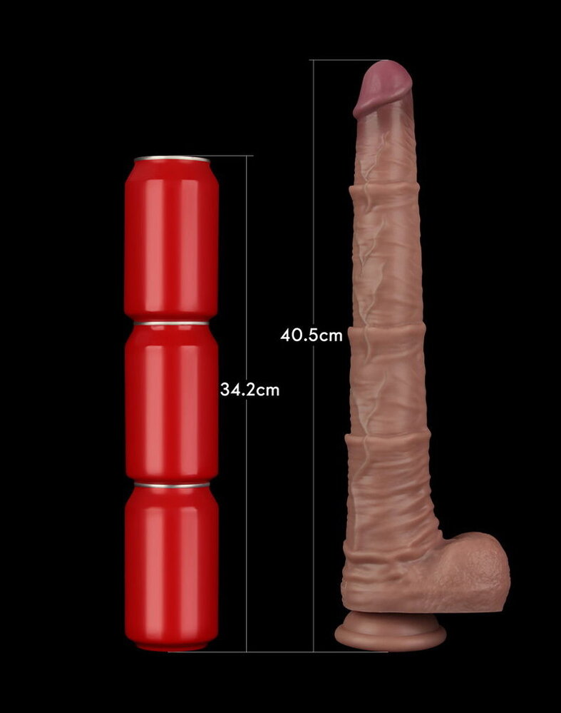 LoveToy Natuurlijke penis - Realistische dildo 40,5 cm Ø5,7 cm, flexibel