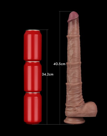 LoveToy Natuurlijke penis - Realistische dildo 40,5 cm Ø5,7 cm, flexibel