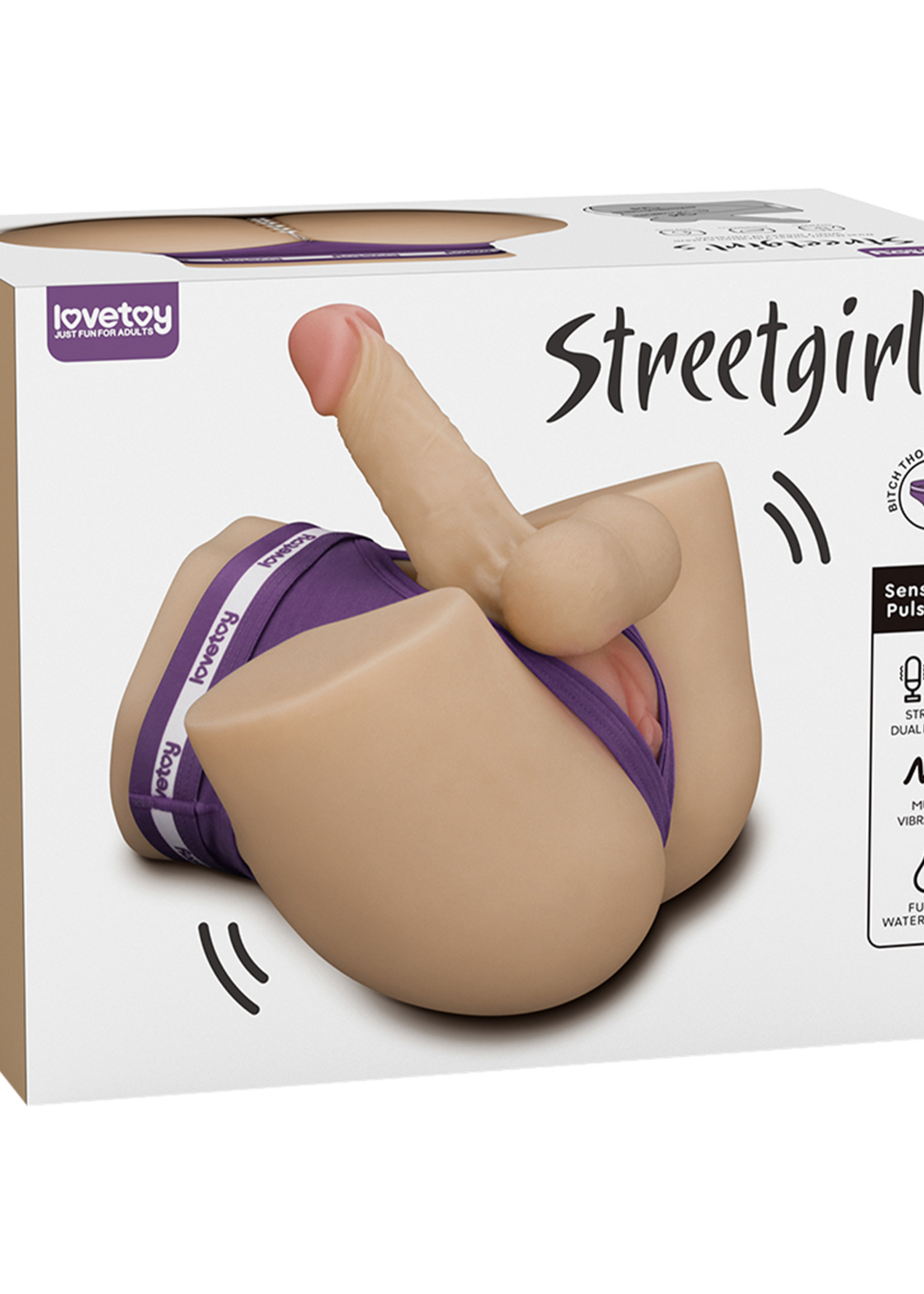 LoveToy Streetgirl’s Sensation Pulse - Anale masturbator met dildo 11 cm Ø3,2 cm