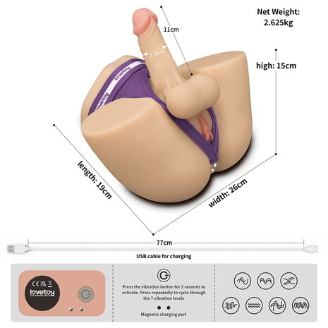 LoveToy LoveToy Streetgirl’s Sensation Pulse - Anal masturbator mit Dildo 11 cm Ø3,2 cm