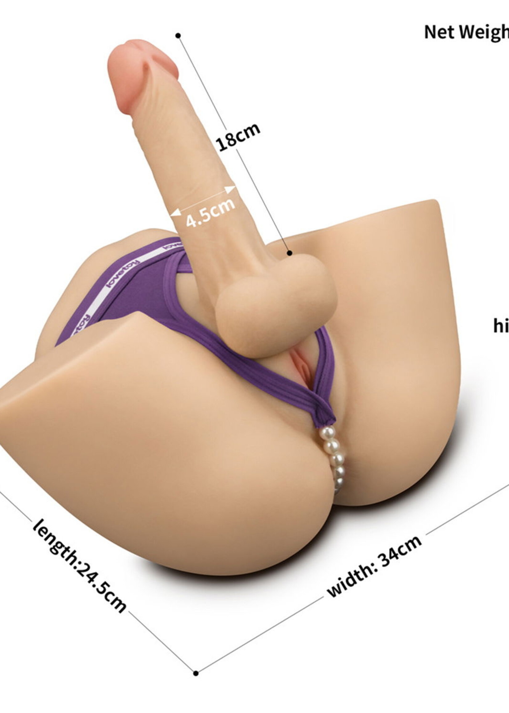 LoveToy Straatmeisje nr. 17 - Anale masturbator met dildo van 18 cm