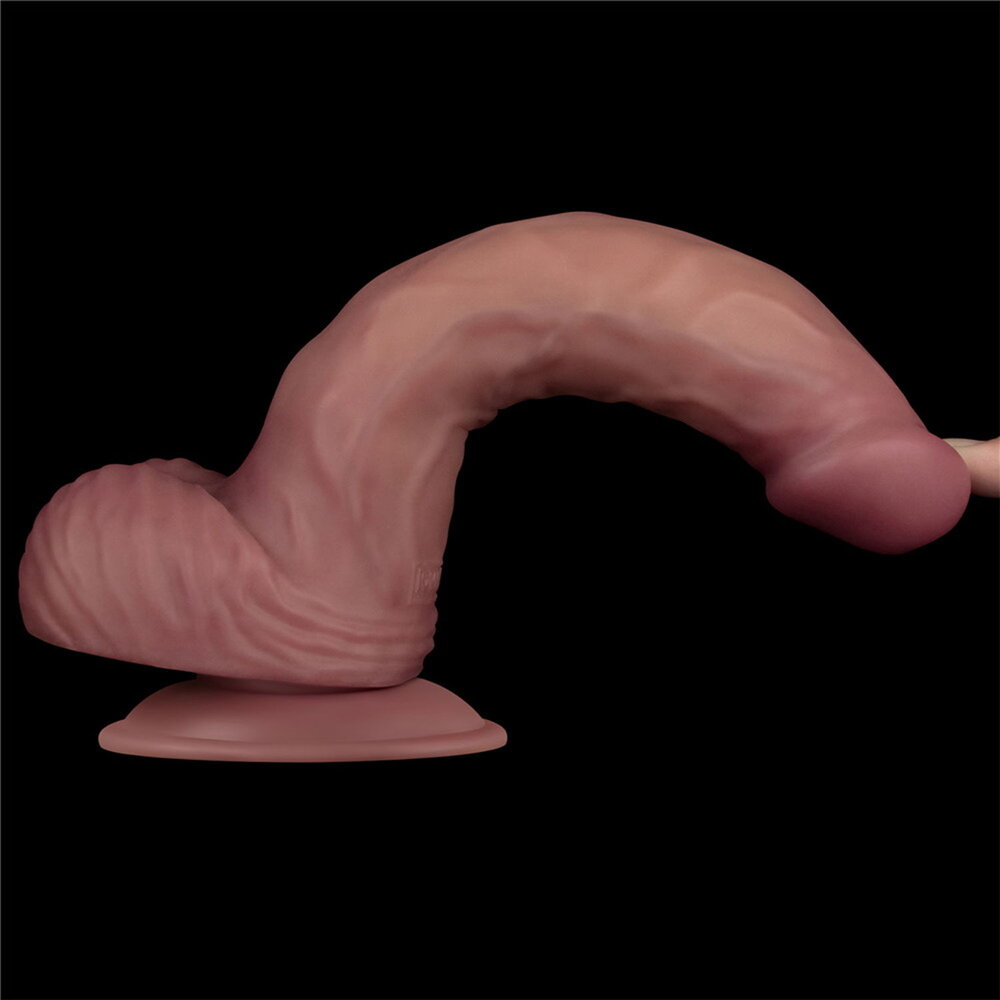 LoveToy Power Cock 23 cm - Vibrant Double Deinty - Nude