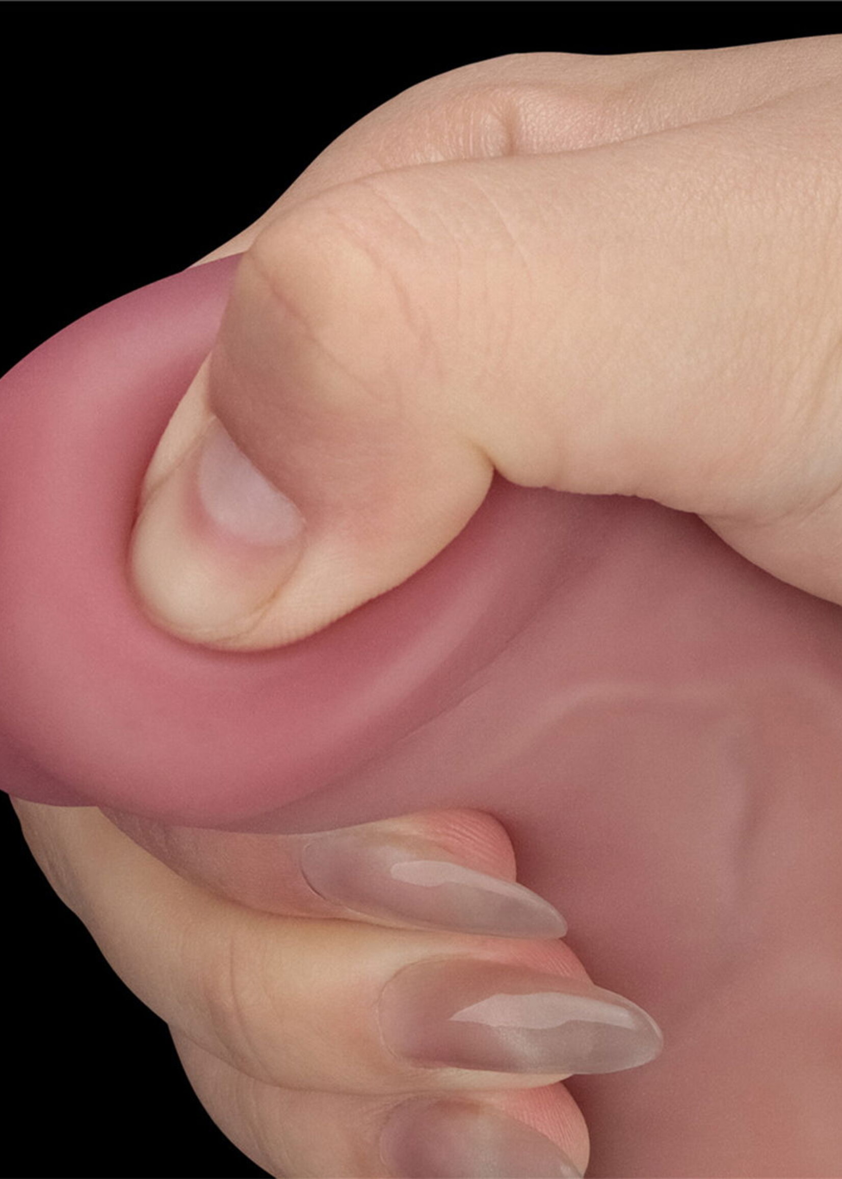 LoveToy Power Cock 23 cm - Vibrant Double Deinty - Nude