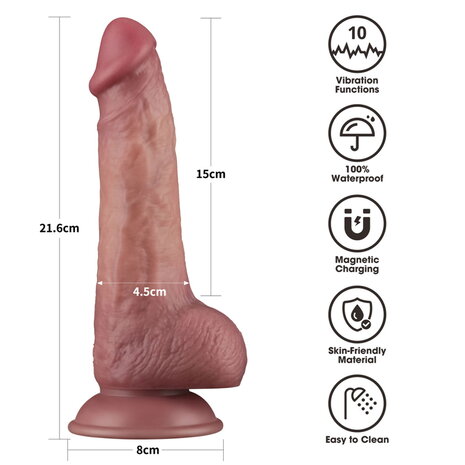 LoveToy Power Cock 21,5 cm - Umschnall-Vibrator 21,5 cm Ø4,5 cm