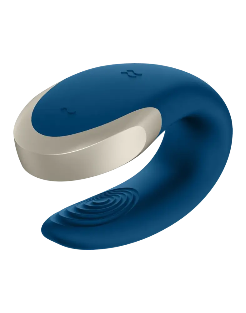 Satisfyer Double Love - Vibromasseur de luxe pour couple - Bleu