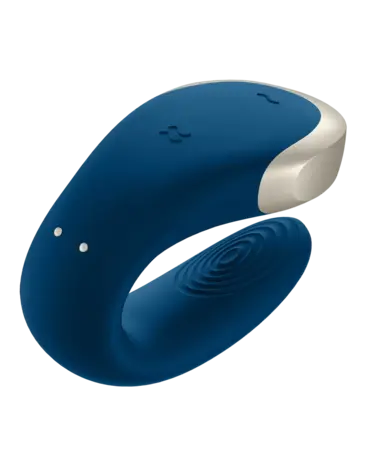 Satisfyer Double Love - Vibromasseur de luxe pour couple - Bleu