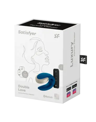 Satisfyer Double Love - Vibromasseur de luxe pour couple - Bleu