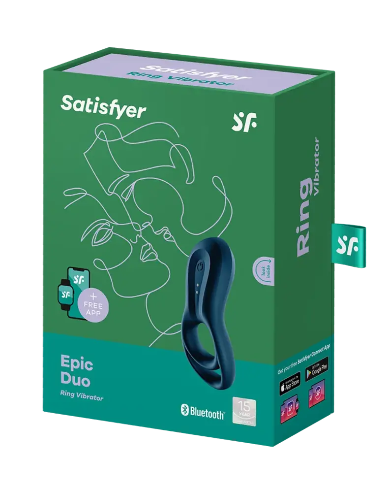 Satisfyer Satisfyer - Epic Duo - Cockring Vibrator - Blue Satisfyer Satisfyer - Epic Duo - Cockring Vibrator - Blue