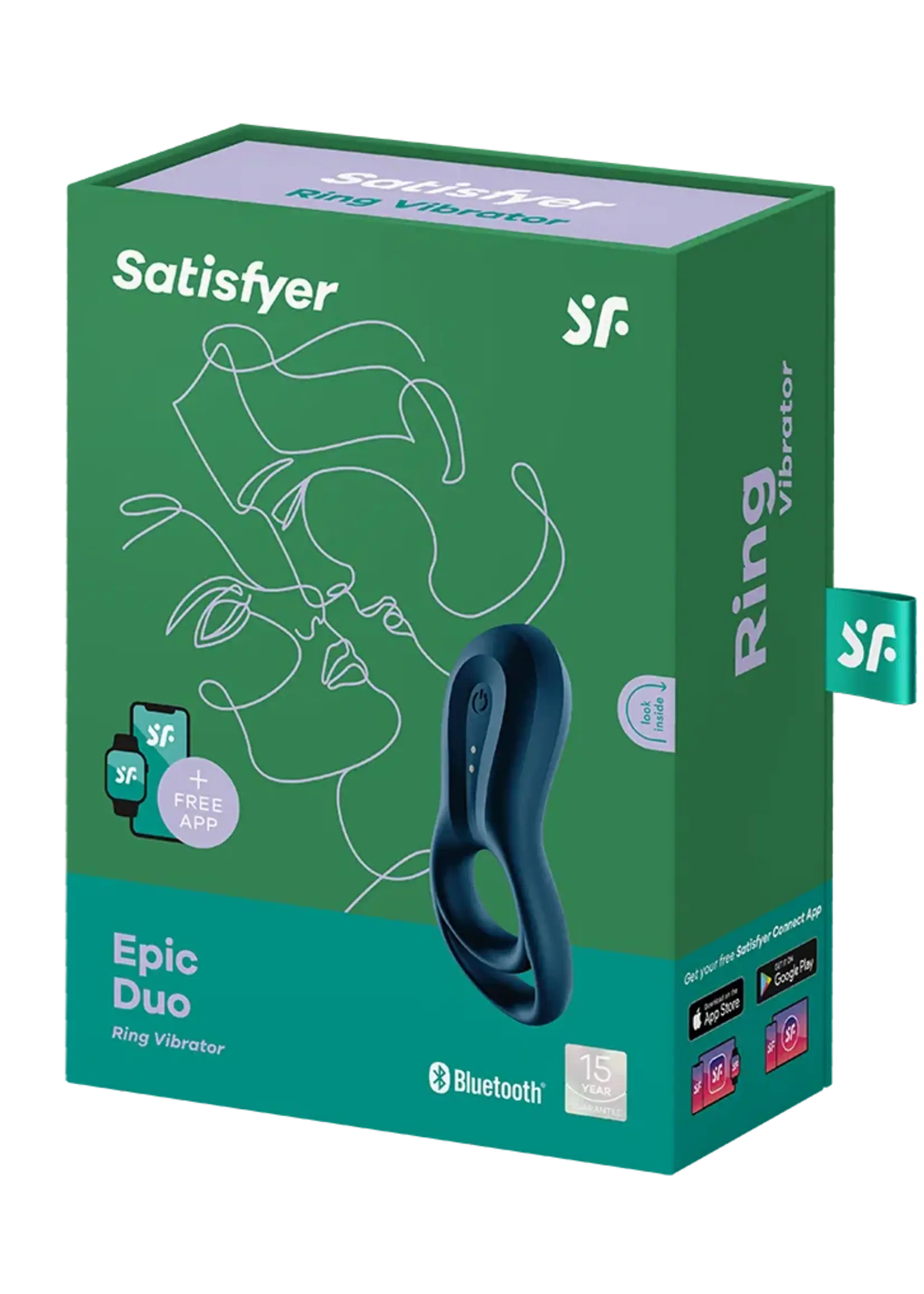 Satisfyer Epic Duo – Penisring met app-gestuurde clitorisstimulator
