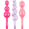 Satisfyer Booty Call Kleurrijk (set van 3) – anaalplug 13,5-14 cm Ø3 cm