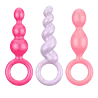 Satisfyer Booty Call Kleurrijk (set van 3) – anaalplug 13,5-14 cm Ø3 cm