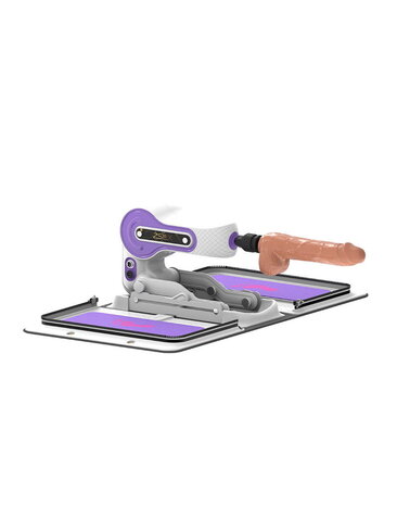 ZSex Neukmachine - Witte tas & paarse machine + dildo