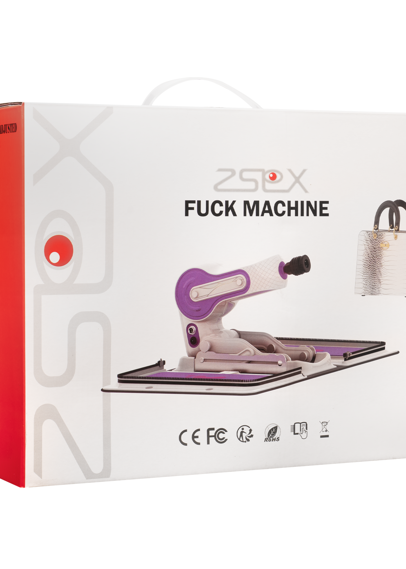 ZSex Neukmachine - Witte tas & paarse machine + dildo