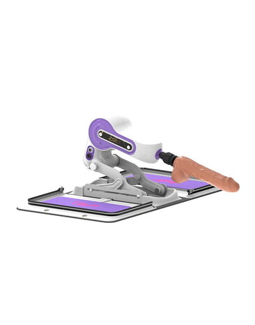 ZSex Neukmachine - Witte tas & paarse machine + dildo