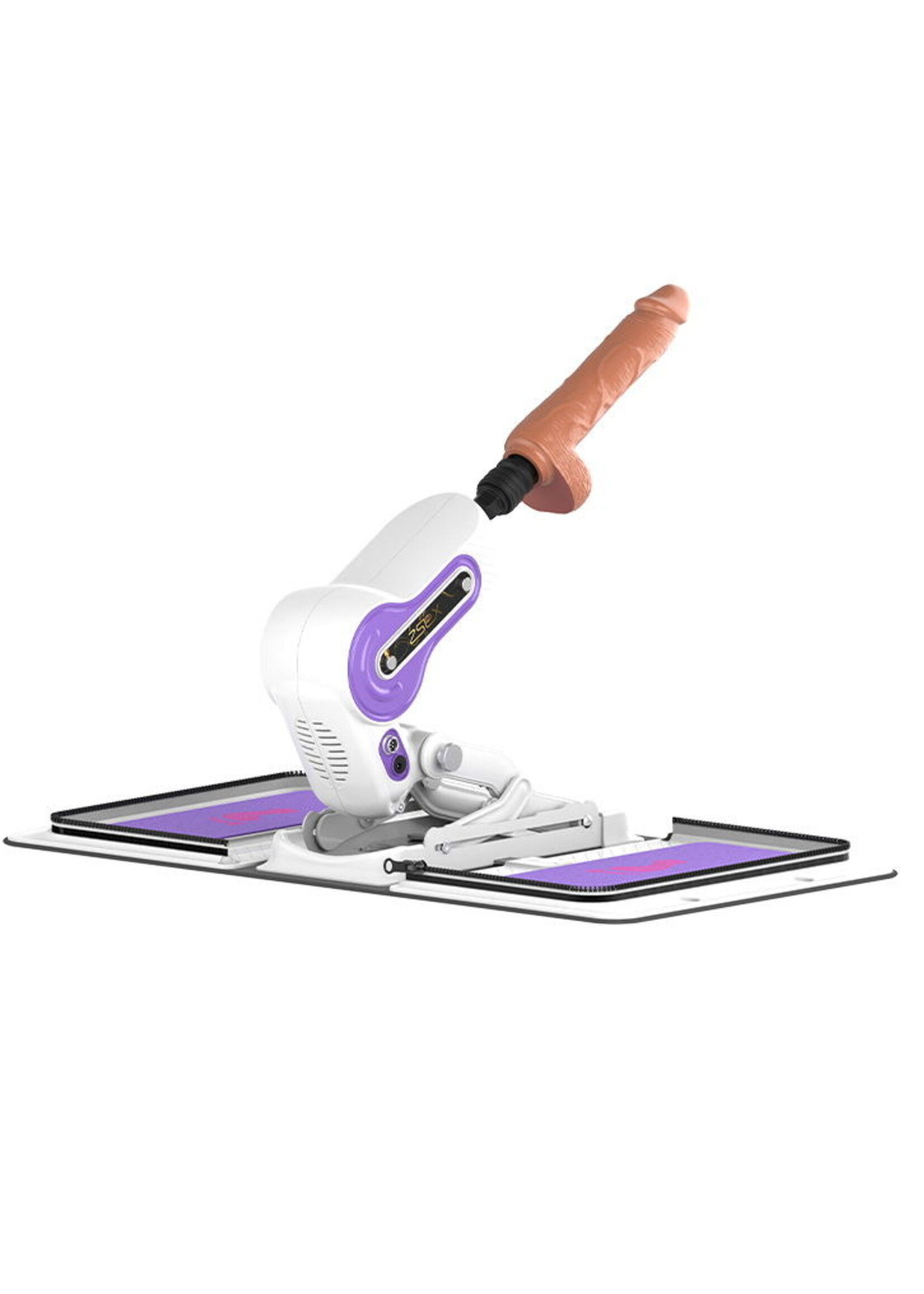 ZSex Neukmachine - Witte tas & paarse machine + dildo