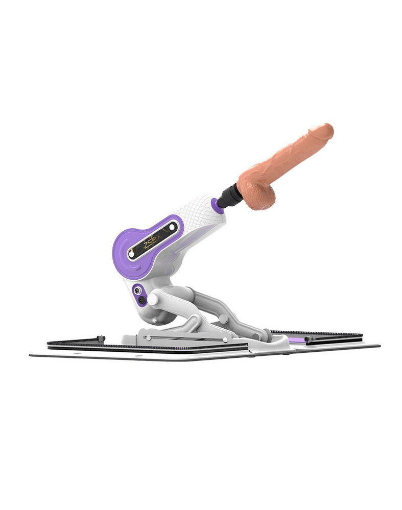 ZSex Neukmachine - Witte tas & paarse machine + dildo