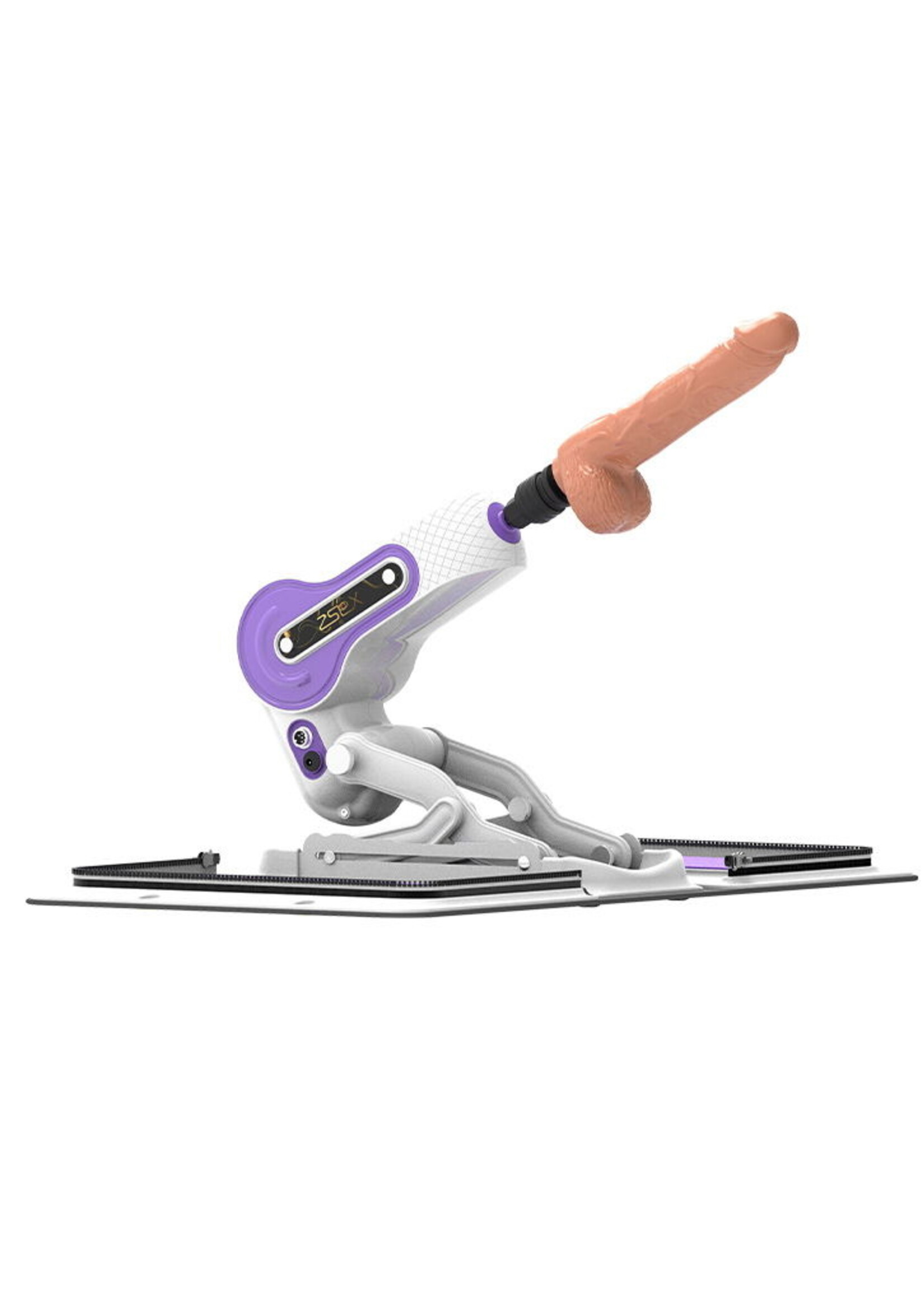 ZSex Neukmachine - Witte tas & paarse machine + dildo