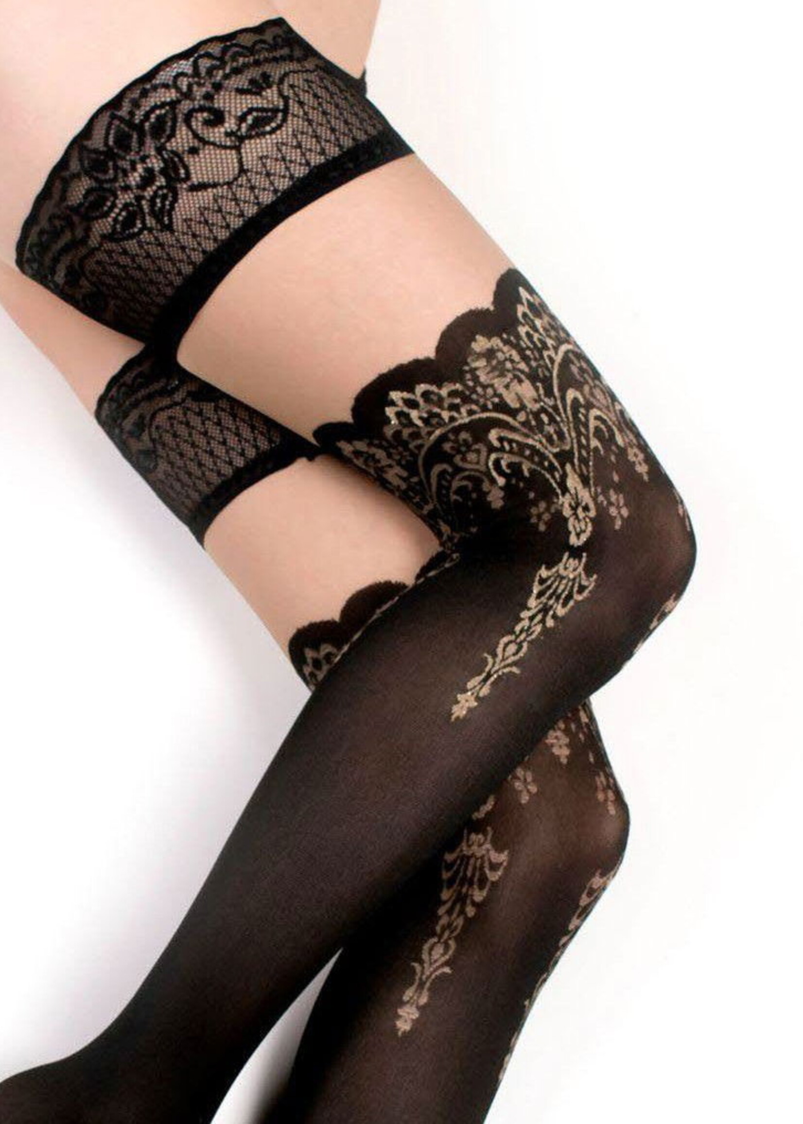 Ballerina Fantasy Hold Ups - Kousen (50/20 den) - Zwart & Transparant