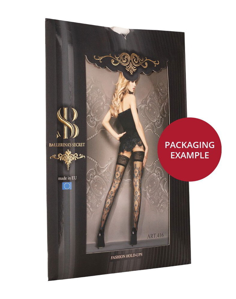Ballerina Fantasy Hold Ups - Kousen (50/20 den) - Zwart & Transparant