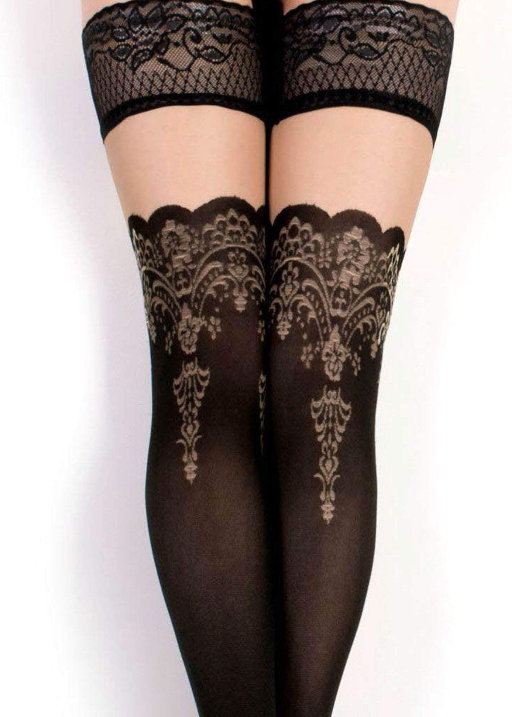Ballerina Fantasy Hold Ups - Strümpfe (50/20 den) - Schwarz & Transparent