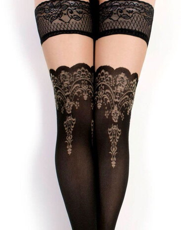 Ballerina Ballerina - Fantasy Hold Ups - Stockings (50/20 den) - Black & Transparent Ballerina Ballerina - Fantasy Hold Ups - Stockings (50/20 den) - Black & Transparent