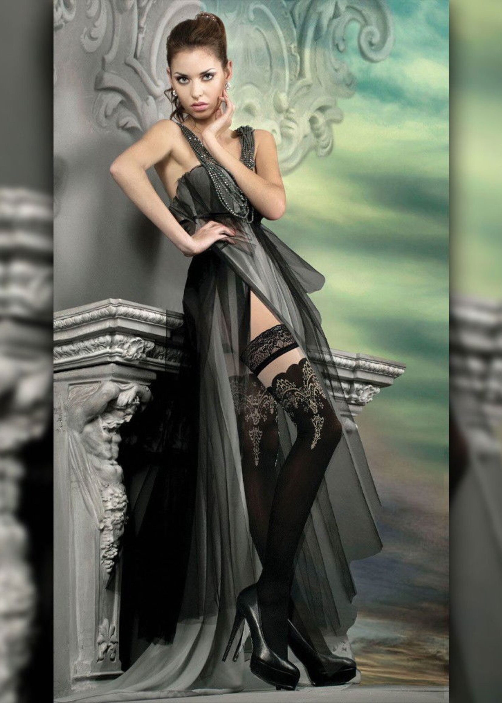 Ballerina Fantasy Hold Ups - Strümpfe (50/20 den) - Schwarz & Transparent