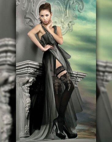 Ballerina Fantasy Hold Ups - Strümpfe (50/20 den) - Schwarz & Transparent