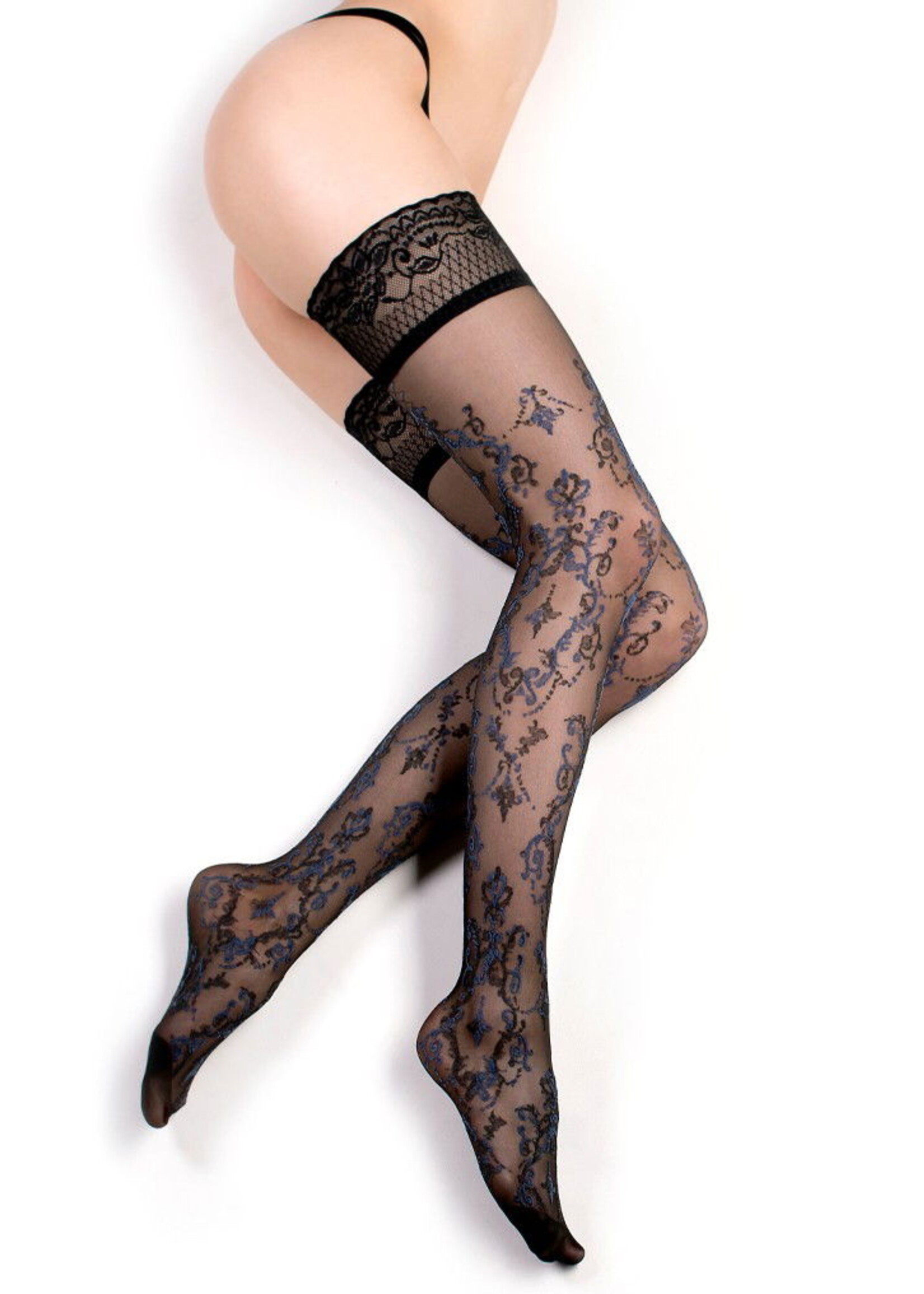 Ballerina Fantasy Hold Ups - Kousen (20 den) - Zwart & Blauw