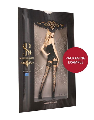 Ballerina Fantasy Hold Ups - Kousen (20 den) - Zwart & Blauw Ballerina Fantasy Hold Ups - Kousen (20 den) - Zwart & Blauw