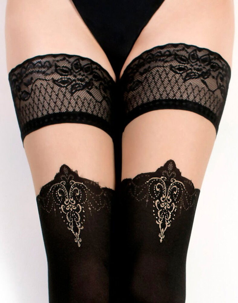 Ballerina Bas autofixants fantaisie - Collants (50/20 den) - Noir & Transparent