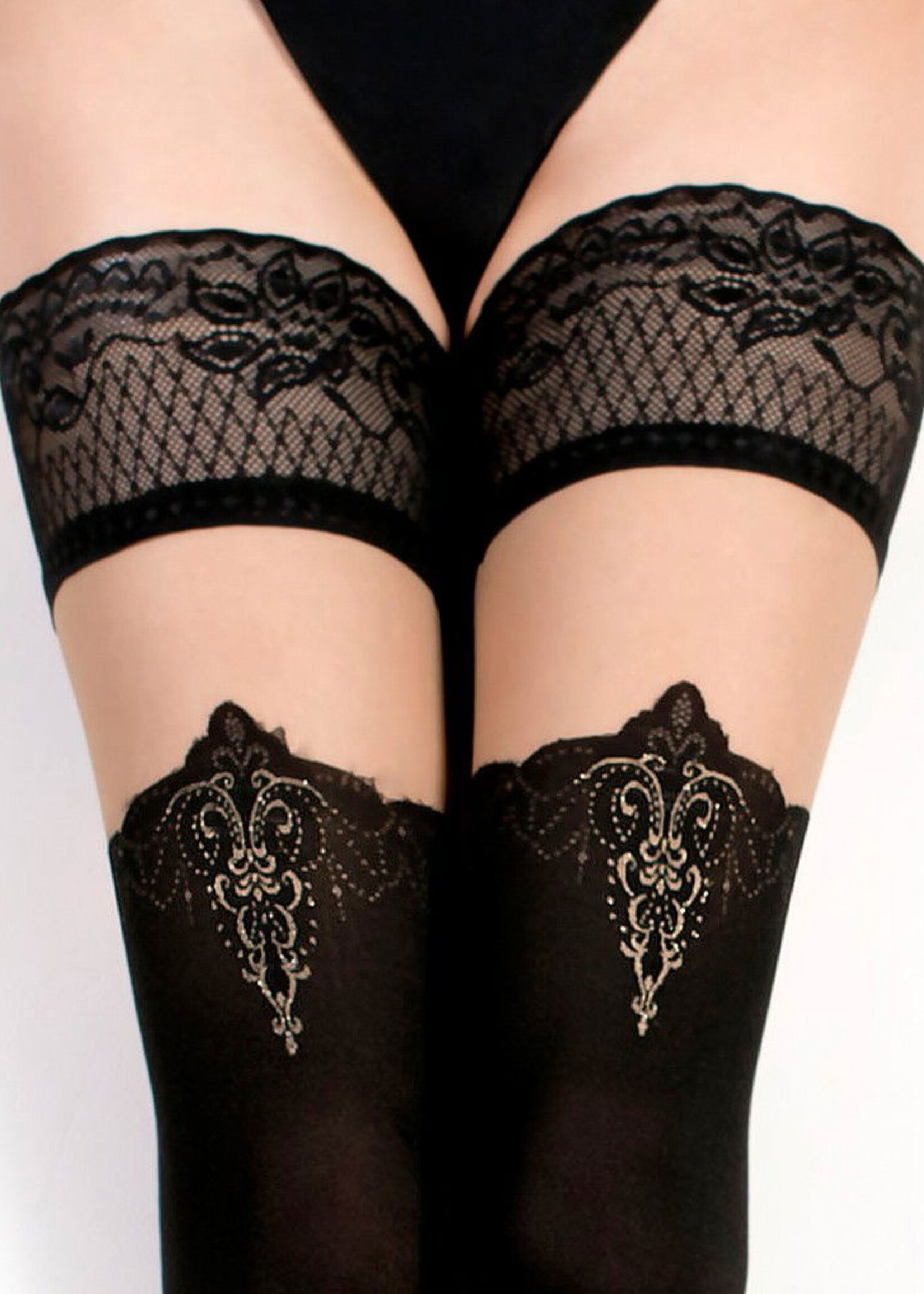 Ballerina Fantasy Hold Ups - Kousen (50/20 den) - Zwart & Transparant