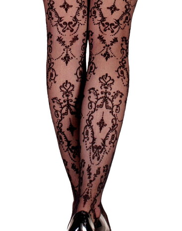 Ballerina Bas autofixants fantaisie (20 deniers) - Noir