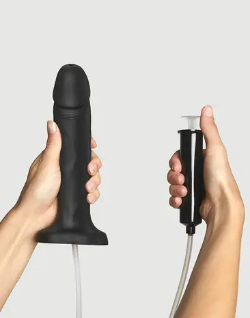 Strap-On-Me Realistische dildo met spuitfunctie – Maat XL – Zwart