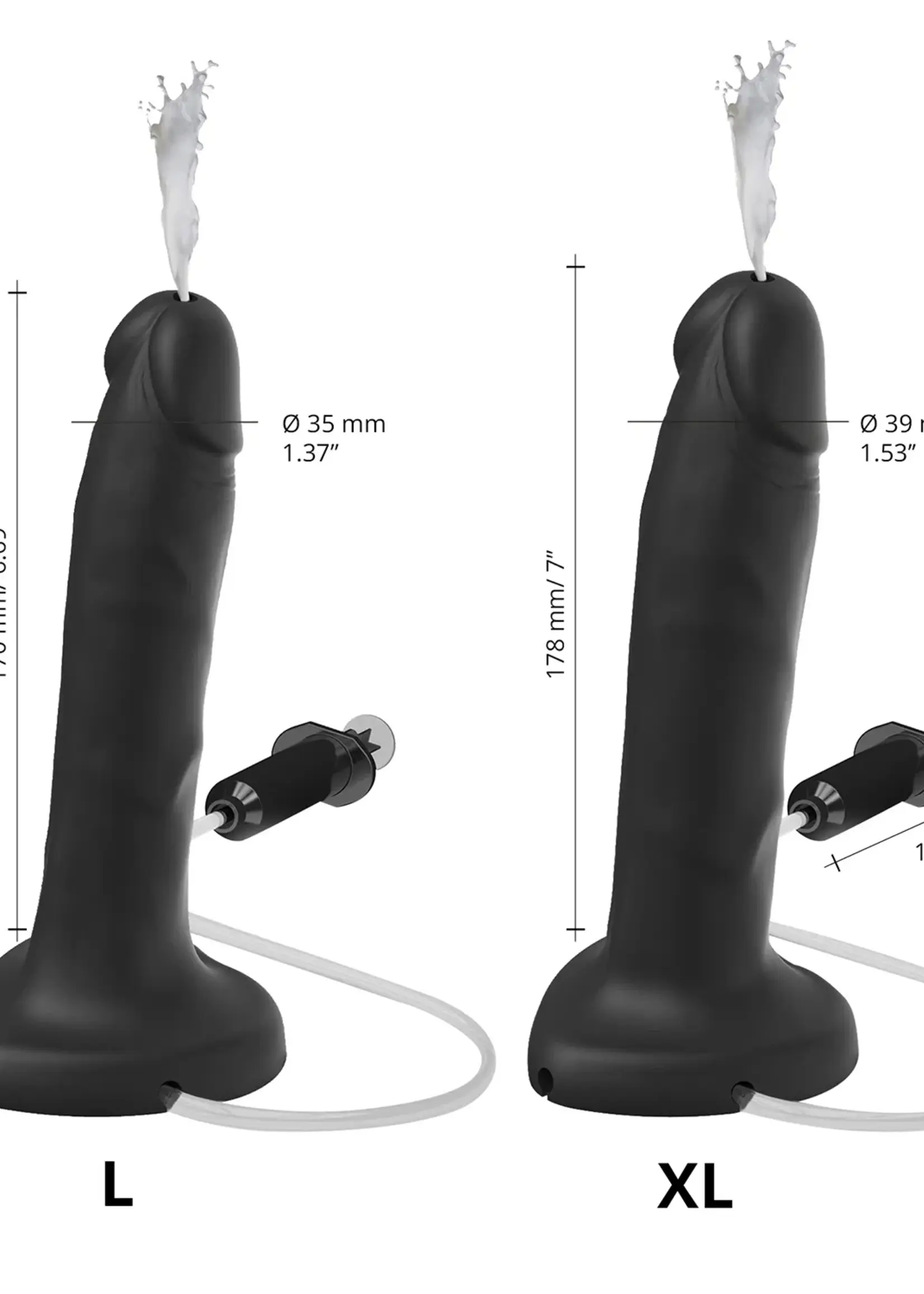Strap-On-Me Strap on Me – Godemiché réaliste à éjaculation féminine – Taille XL – Noir