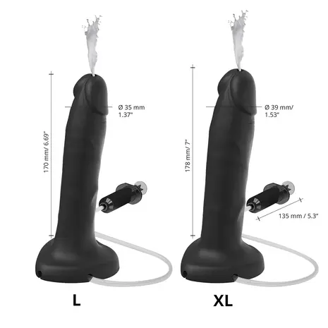 Strap-On-Me Squirting Cum Dildo Realistic – Größe XL – Schwarz