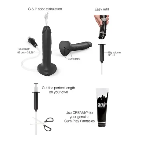 Strap-On-Me Squirting Cum Dildo Realistic – Größe XL – Schwarz